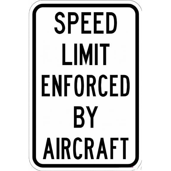 New Warning Speed Limit Enforced by Aircraft Metal Tin Sign - 8"x12", Aluminum Road Decor for Outdoor, Industrial Areas