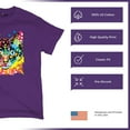 thumbnail image 4 of Tee Hunt Dean Russo Eyes Cat T-Shirt Neon Colorful Cute Kitten Men's Tee, Purple, Small, 4 of 5