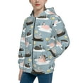 thumbnail image 2 of Kdxio Swan Princess On Lake Pattern Kids Boys Girls Zip Up Hoodie 3D Printed Hooded Sweatshirt Hoody Coat with Pocket 7-12 Y-Small, 2 of 6