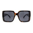 thumbnail image 2 of Womens Oversized Inset Lens Rectangular Plastic Chic Butterfly Sunglasses Tortoise - Black, 2 of 4