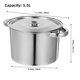 thumbnail image 5 of Olla de acero inoxidable para guisar con tapa, olla espesa para guisar, utensilios de cocina, cubo para sopa de acero inoxidable, cubo para cocinar multiusos, 5 of 6
