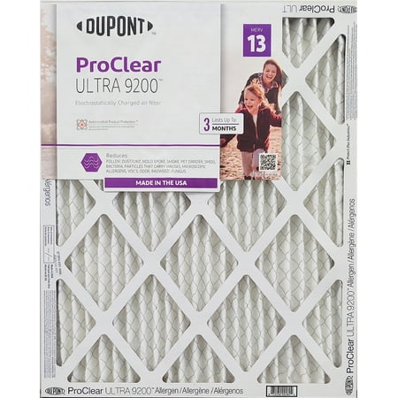 

16x25x1 DuPont MERV 13 ProClear Allergen Air Filters. 3 Pack