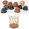 thumbnail image 1 of Coffee Pod Holder, Large Capacity Black Wire  Storage with Wooden Base, Stylish Coffee Capsule Organizer for Kitchen Countertop, Iron Log, 16.7cm Height, 1 of 7