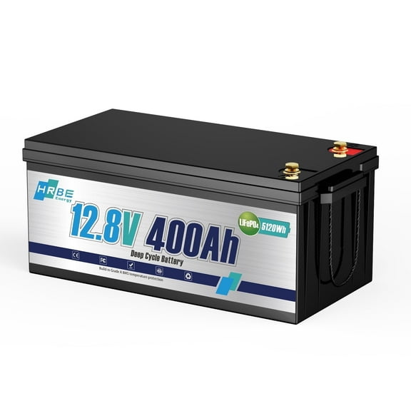 12V 400Ah LiFePO4 Lithium Battery,5120Wh,3200W Max,15000  Deep Cycles Group 8D Battery,for RV Solar Fishing Trolling Motor Marine,Built in 200A BMS