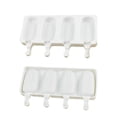 thumbnail image 2 of Jinsinto 1/2/4pcs Silicone Ice Cream Molds With 4 Cavities Reusable Classic Non-stick Oval Mold, 2 of 5