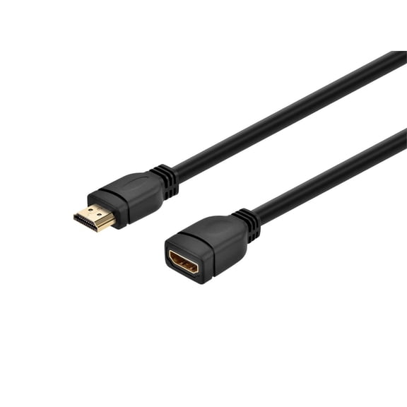Monoprice 8-inch 28AWG High Speed Male to Female HDMI Port Saver - Black