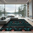 thumbnail image 2 of ODIKA 6'x9' Washable Area Rug Vinyl Mixer Retro Cassette Music Border Player Turntable Record Dj Refined for Family Room, Living Mater Bedroom, Non-Slip, Easy Care, 2 of 7