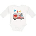 thumbnail image 3 of Inktastic Valentine's Day Fire Truck with Hearts Boys or Girls Long Sleeve Baby Bodysuit, 3 of 5