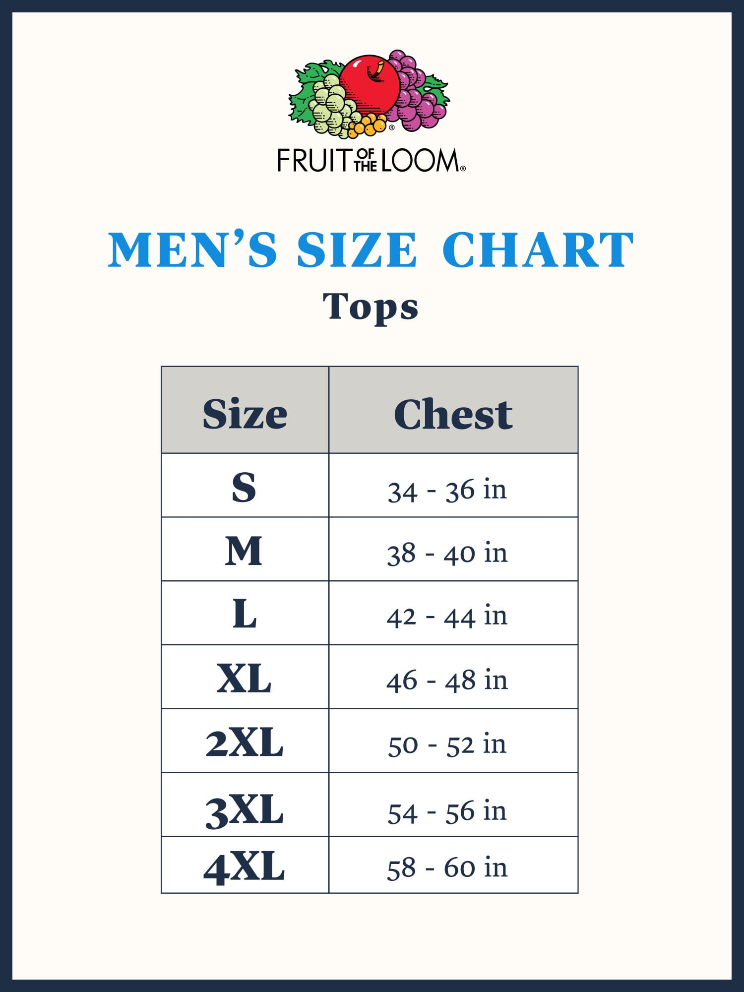 Dxl Size Chart