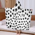 thumbnail image 5 of White and Black Of Leopard Print Hooded Bath Towel，60"x35" for Ages 3 To 12 Kids, Quick Dry Lightweight Soft Microfiber Hood Beach Towel Cover Up for Kids, 5 of 7