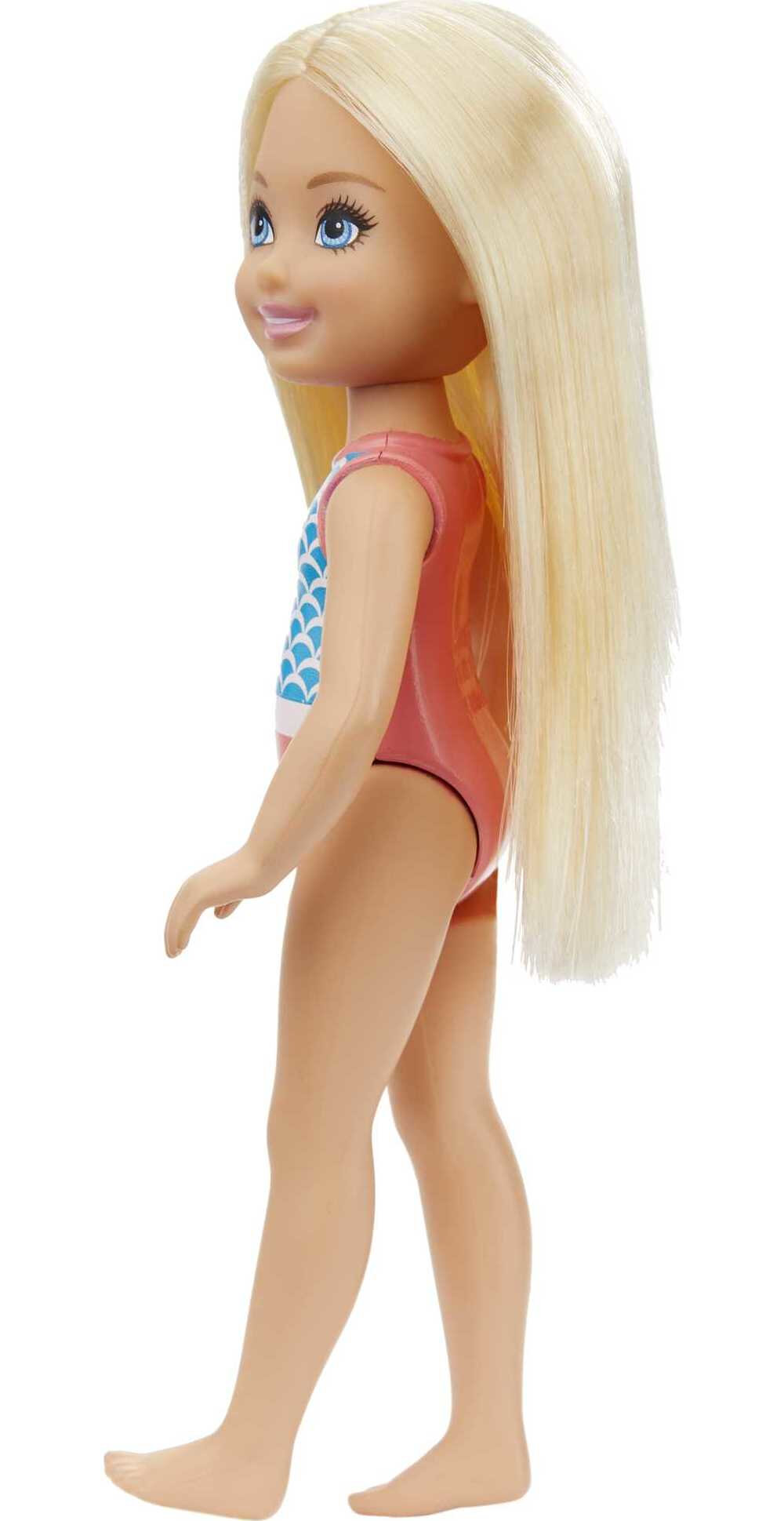 Barbie Club Chelsea Doll, Small Doll with Long Blonde Hair, Blue Eyes & Mermaid-Graphic Swimsuit - image 4 of 5
