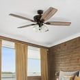 thumbnail image 3 of Prominence Home Marston 52" Oil Rubbed Bronce Ceiling Fan with 5 Blades, 3 Arm Textured Glass Light Kit & Pull Chains, 3 of 8