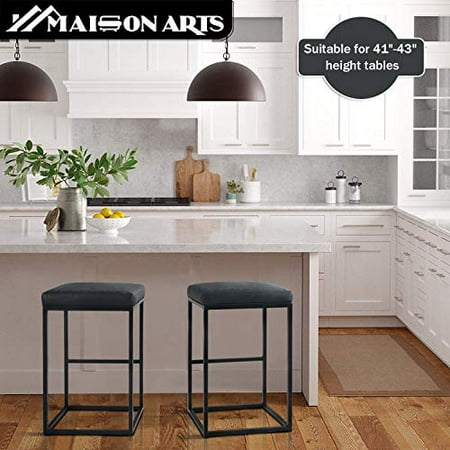 Maison Arts Bar Height 30 Inch Stools Set Of 2 For Kitchen Counter Backless Industrial Stool Modern Upholstered Barstool Countertop Saddle Chair Island 330 Lbs Bear Capacity Black Canada Arts Bar Height 30 Inch Stools Set, What Height For Kitchen Island Stool