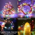 thumbnail image 4 of Guirnalda de luces LED RGB con alambre plateado, 10/20/30 m, decoración navideña, lámpara para exteriores con interruptor para árbol de Navidad, boda, fiesta, 4 of 5