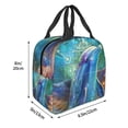 thumbnail image 2 of Defioc Colorful Winged Dolphin Print Lunch Box,Lunch Bag for Women Men Reusable Insulated Lunch Tote for Work/Office/Picnic/Travel, 2 of 6