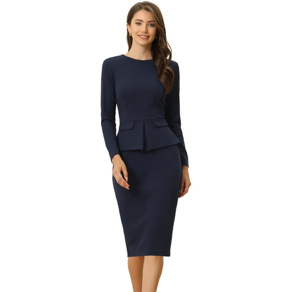 Vestido Ajustado Allegra K para Mujer Azul Marino M