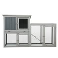 thumbnail image 6 of Pefilos 54" Wood Rabbit Hutch Rabbit Cage Bunny Hutch Large Bunny Cage Indoor Outdoor Two Story Guinea Pig Hamster Hutch Rabbit House Pet Cages for Small Animals Hen House, Gray, 6 of 14