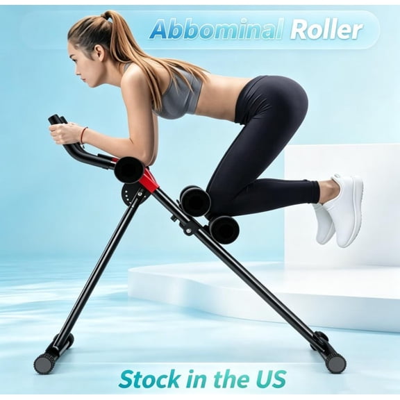 Sioweci Ab Machine, Foldable Abdominal & Core Fitness Equipment, Height Adjustable Waist Trainer with LCD Display, Full Body Workout Machine for Home Use