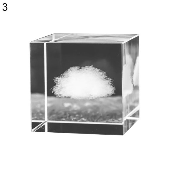 Yoone Cube Prism Decor Ornamental Smooth Surface Modern Style Cloud Rain Drop Print Optical Cube Decor for Home