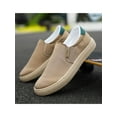 thumbnail image 6 of MAWCLOS Mens Loafers Slip On Sneakers Low Top Flats Men's Canvas Shoe Work Comfortable Round Toe Walking Shoes Khaki 10, 6 of 9