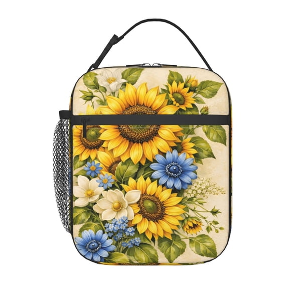 Sunflower Lunch Bag Reusable Thermal Lunch Tote with Handle for Women and Men