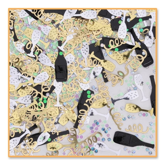 Pack of 6 Gold, Silver and Black Special Celebration Confetti Bags 0.5 Oz