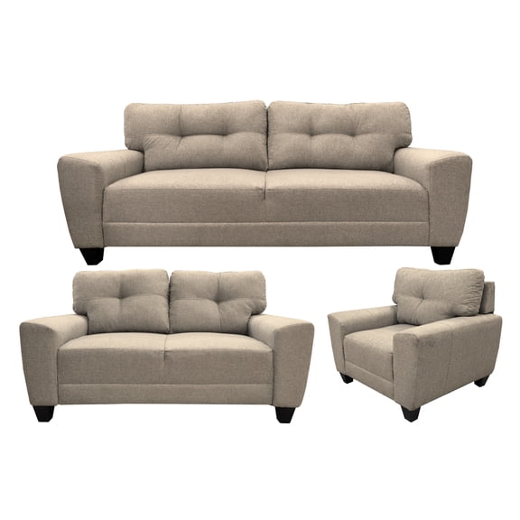 Sala Modular 3-2-1 El Bazar Store Sidney Beige, Sofa, Love seat y sillon
