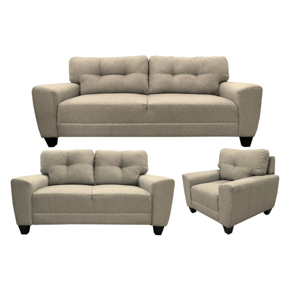 Sala Modular 3-2-1 El Bazar Store Sidney Beige, Sofa, Love seat y sillon