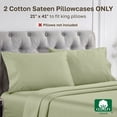 thumbnail image 4 of California Design Den 1000 Thread Count King Pillow Cases Set of 2 - Soft 100% Cotton Sateen - Sage Green, 4 of 9