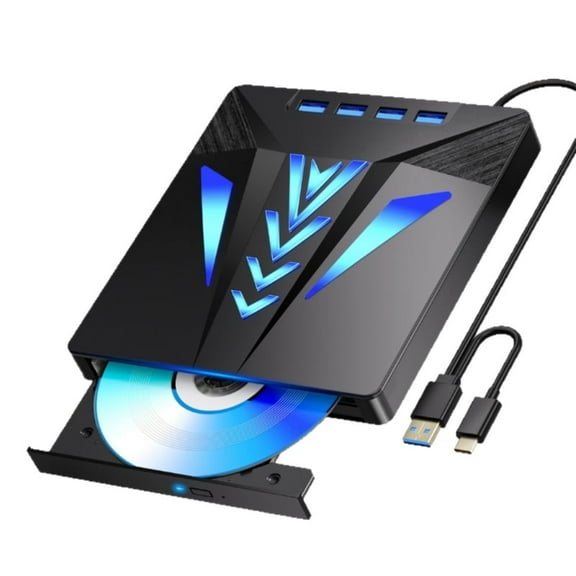External CD/DVD Drive for Laptop, 7 in 1 USB 3.0 DVD Player Portable CD/DVD Burner, CD ROM External DVD Drive for Laptop Compatible with Desktop PC Windows 11/10/8/7 Linux Mac OS