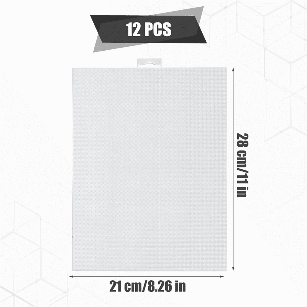 12Pcs 14 Count Plastic Mesh Canvas Sheets, 11x8.2 Inch White Needlepoint Craft Canvas Plastic Grid Sheet