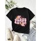 thumbnail image 1 of Girls' Summer Casual Short Sleeve T-Shirt - Breathable Soft Knit Crew Neck Top with Fun Letter & Floral Geometric Print, Regular Fit, Stylish Tween Apparel | Floral Graphic Tee, 1 of 6
