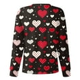 thumbnail image 4 of FrzhBrz Valentines Day Womens Scrub Jacket Long Sleeve Button Down Cute Print Valentine's Day Holiday Nurse Working Uniforms, 4 of 5