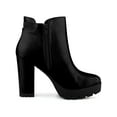 thumbnail image 3 of BLISSFUL STEP Women's Platform Block High Heels Chelsea Boots, 3 of 6
