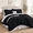 Black-Full, variant on Pink Ditzy Queen 7-Piece Microfiber Ruffled Floral Bedding Comforter Set