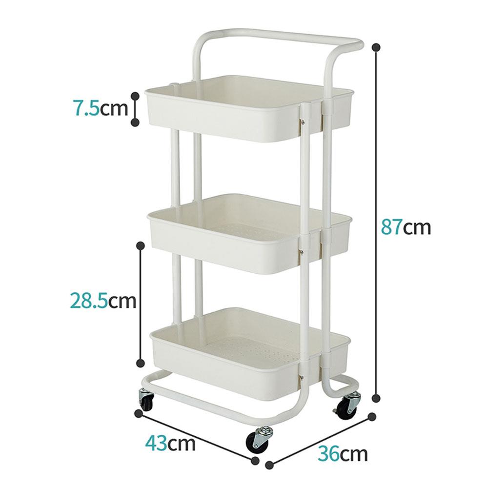 Zimtown Storage Trolley Service Rolling Cart with Mesh Basket Handles and 2 Locable Wheels - image 2 of 6