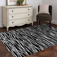 thumbnail image 4 of Black Striped Area Rug 4'x6', Retro Wave Lines Texture Simple Washable Non-Slip Rugs, Low Pile Large Carpet for Living Room Bedroom Dining Room Kitchen Office Indoor Mat, 4 of 9