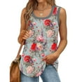 thumbnail image 5 of Fmbrln Womens Plus Size Summer Sleeveless Crew Neck Tank Tops Casual Loose Floral Print T-Shirts Lightweight Comfy Beach Tees Multicolor S, 5 of 5