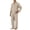 Khaki #19, variant on WULMLEO Two Piece Pajama Sets for Men Fall Solid V Neck Button Down Long Sleeve Shirts Wide Leg Pants Outfits Casual Trendy Suit Comfortable Loose Fit Sleepwear Set Gray 2XL