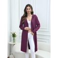 thumbnail image 2 of joyinspring Women's Cable Cardigan Long Sweater - Solid Color Knit Hooded with Pockets - Fall/Winter Long Sleeve Jacket 2033, 2 of 6
