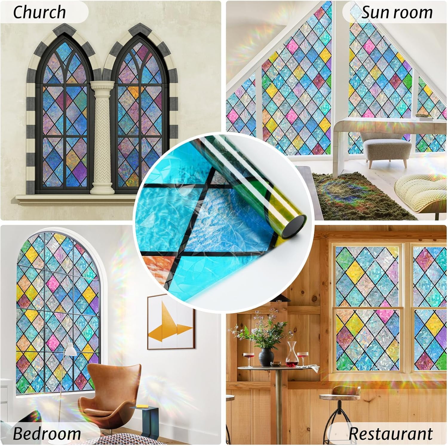 rabbitgoo stained glass rainbow window film image 3