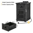 thumbnail image 4 of FAGAGA Nightstands Set of 2 with Drawer for Bedroom, Wood End Table with Charging Station for Living Room, Retro Bedside Table with Storage Holder | Blackgrey, 4 of 9