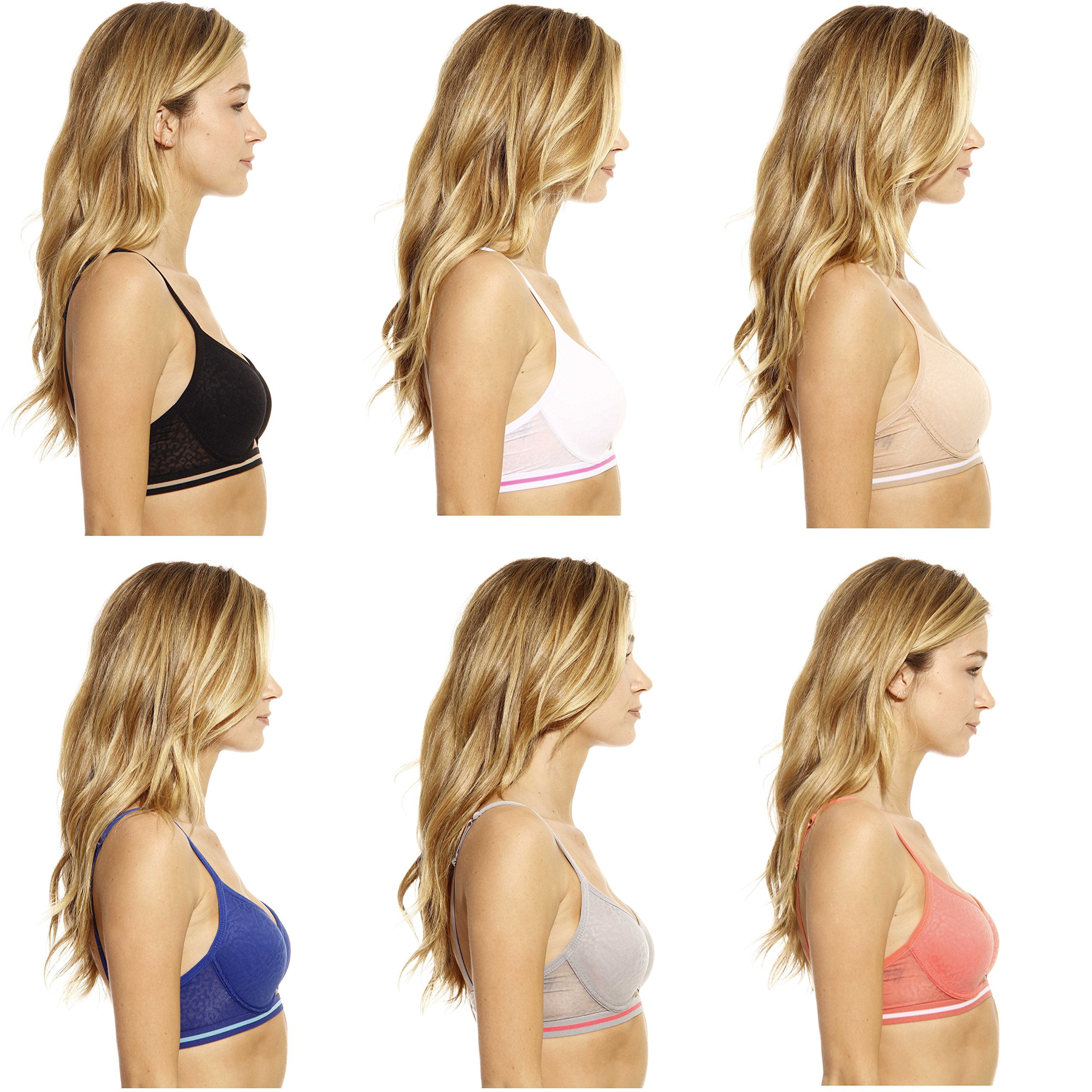 Just Intimates Sporty Jacuard Bras for Women (Pack of 6) (Jacquard Bra With  Sport Elastic - Pack a, 42C)