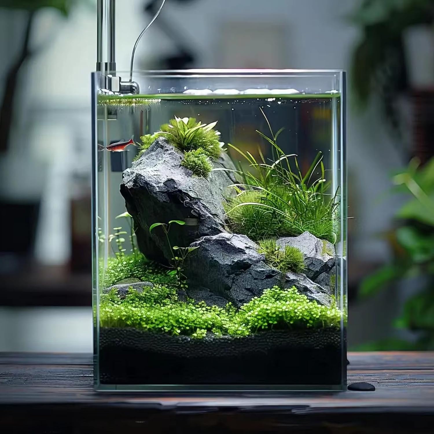 3 Gallon Glass Aquarium Kit for Betta Fish and Live Plants, Easy Maintenance Small Tank for Shrimp and Snails