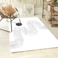 thumbnail image 1 of Black and White Area Rug, Minimalist Abstract Pattern Living Room Rugs, Washable Soft Fluffy Large Floor Carpet for Bedroom Office Holiday Decor 4x7ft, 1 of 5