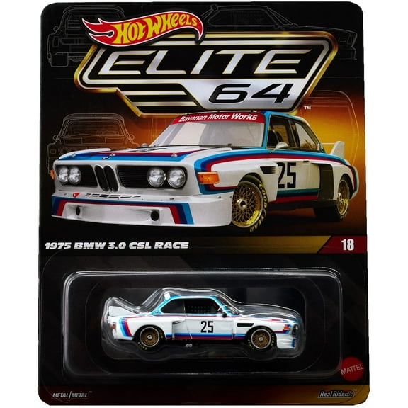 Mattel - Hot Wheels Premium: Elite 64 1975 BMW 3.0 CSL Race