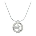 thumbnail image 1 of Delight Jewelry Silvertone Hit Like a Girl with Enamel Volleyball Joy Ring Charm Necklace, 18", 1 of 4