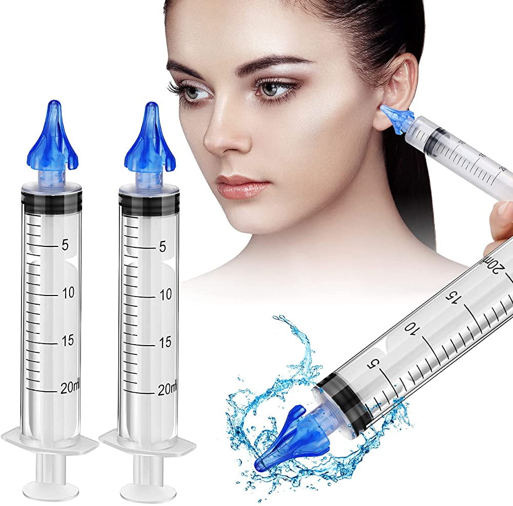 Qucyy 4 Pieces Ear Wax Cleaner Ear Wax Remover Syringe Ear Wax Flusher Tool for Ear Cleaning and