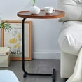 thumbnail image 2 of Pouseayar End Table Set of 2, C-Shaped Side Table, Coffee Table Sofa Couch Table for Living Room Bedroom, Brown, 2 of 7