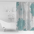 thumbnail image 2 of Shower Curtain, Country Dahlia Teal Flower Waterproof Shower Curtain Set with Hooks for Bathroom Showers,Stalls and Bathtubs,60x72In Abstract Floral on Grey, 2 of 7